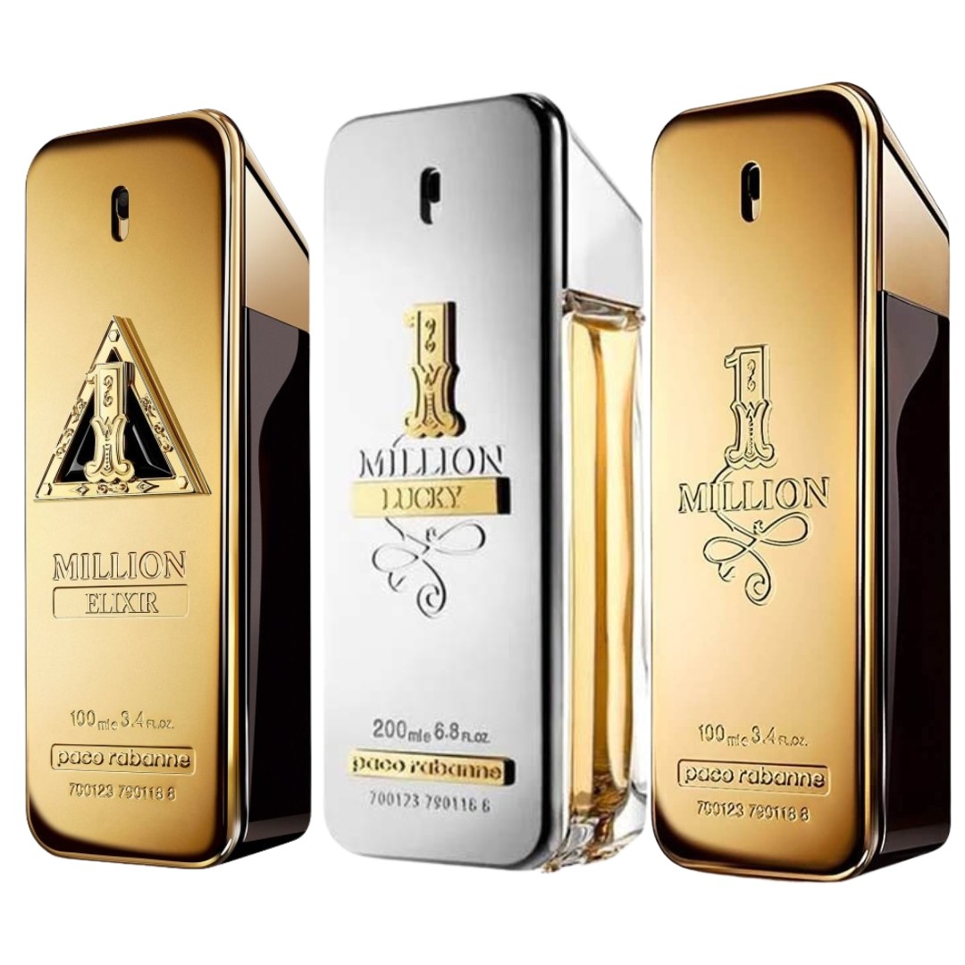 Decant/Sample Pack of Paco Rabanne 1 Million EDT, 1 Million Lucky And 1 Million Elixir 10mlX3