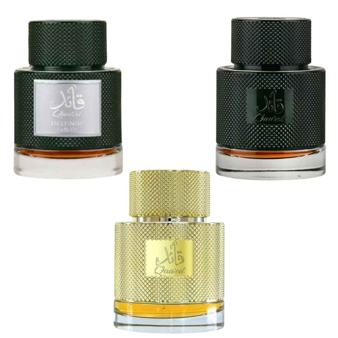 Decant/Sample Lattafa Qaeed Pack, Lattafa Qaaed, Qaaed Intense And Qaaed Al Shabaab EDP 10mlX3