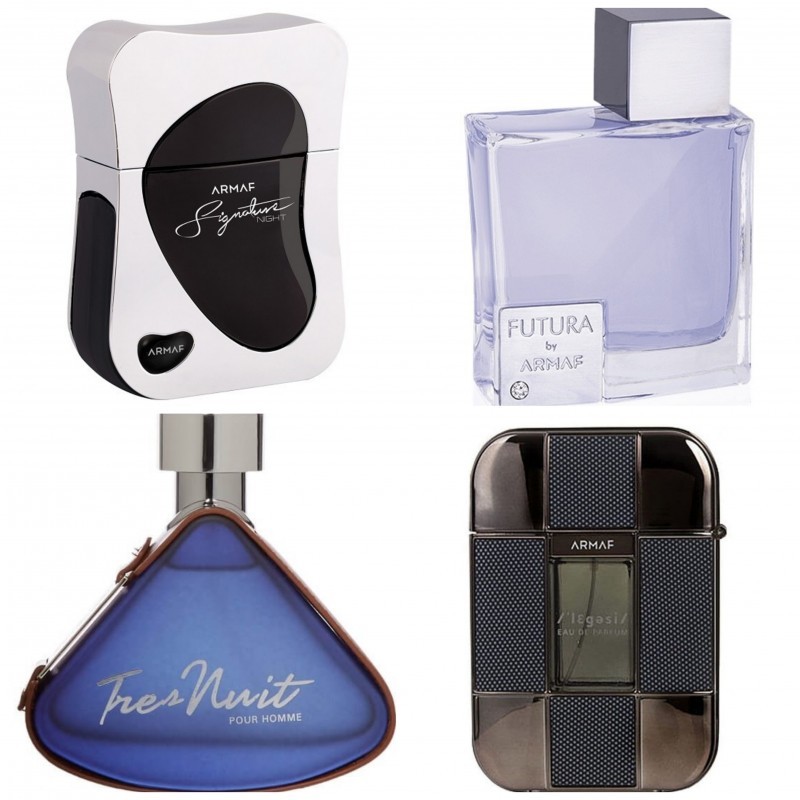 Decant/Sample Armaf Sophisticated, Armaf Tres Nuit, Legesi Homme , Futura La Homme, and Armaf Signature Night 10ml x4