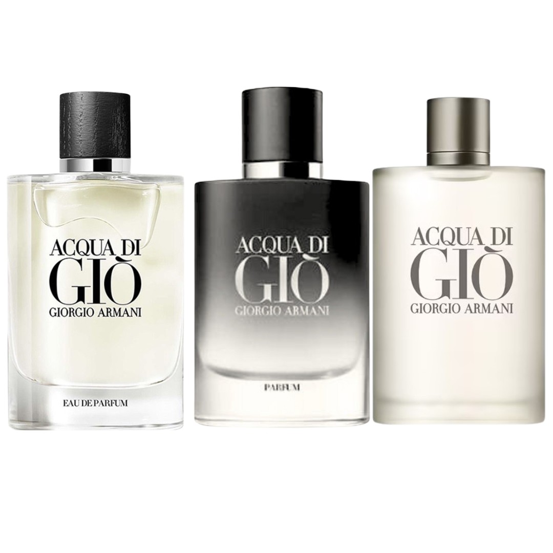 Decant/Sample Pack Of Armani Acqua Di Gio EDP,Armani Acqua Di Gio EDT And Armani Acqua Di Gio Parfum 10mlX3