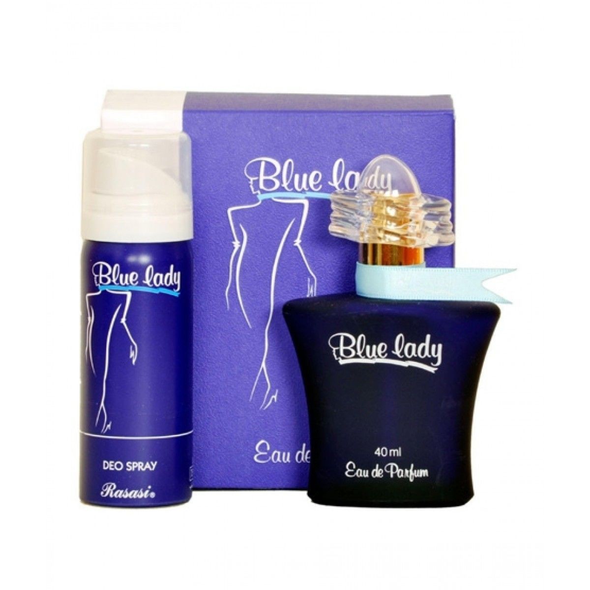 Rasasi Blue Lady For Women EDP 40ml With Free Inside (Deodorant)